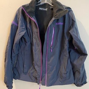 Marmot nice weight hooded grey jacket size XS {027}